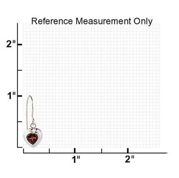RedEnvelope Sterling & 1.80 ct tw Garnet Drop Heart Earrings - Picture 7 of 7